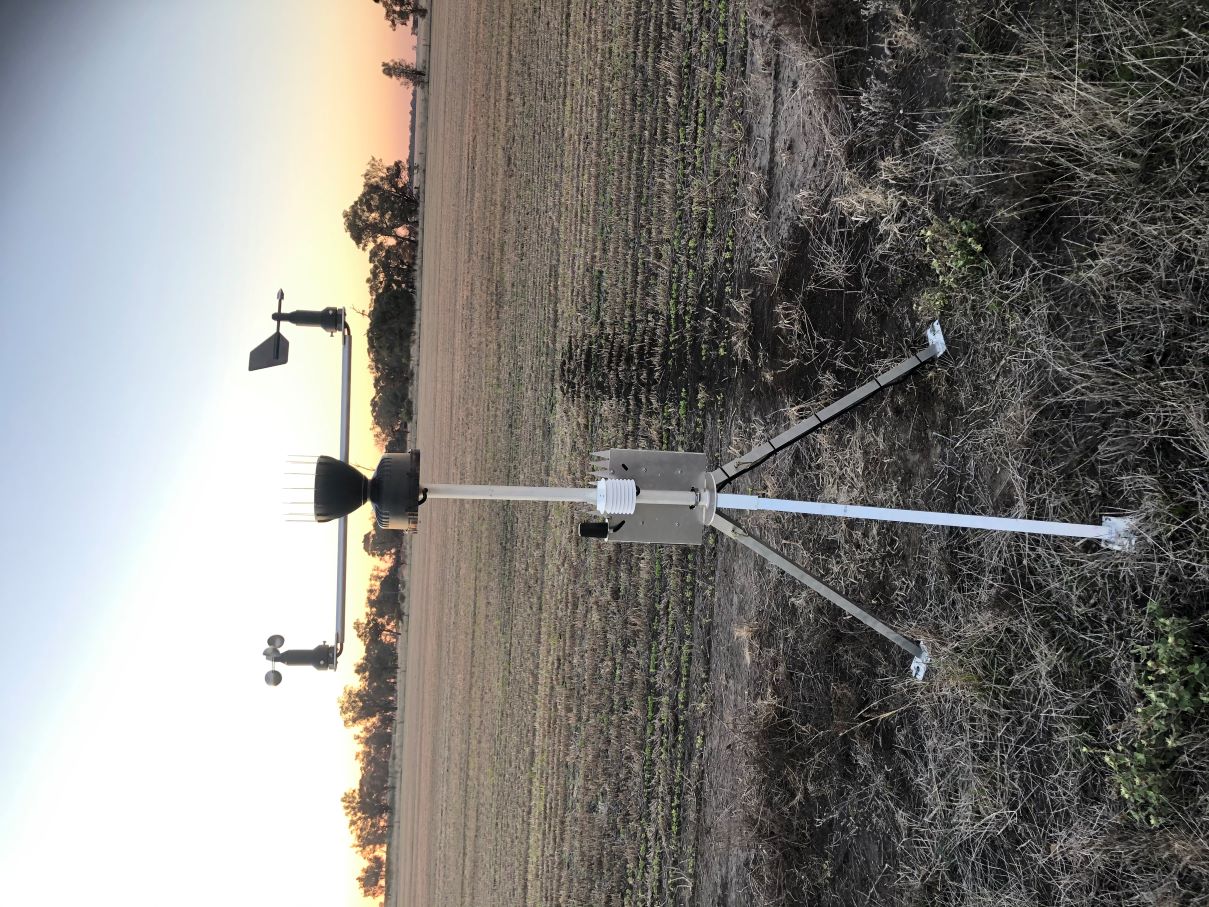 Weather station with soil moisture probe